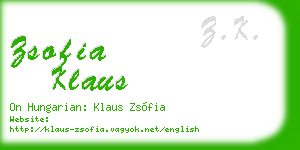 zsofia klaus business card